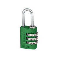 Abus Mechanical 145/20 20mm Aluminium Combination Padlock Green 46571