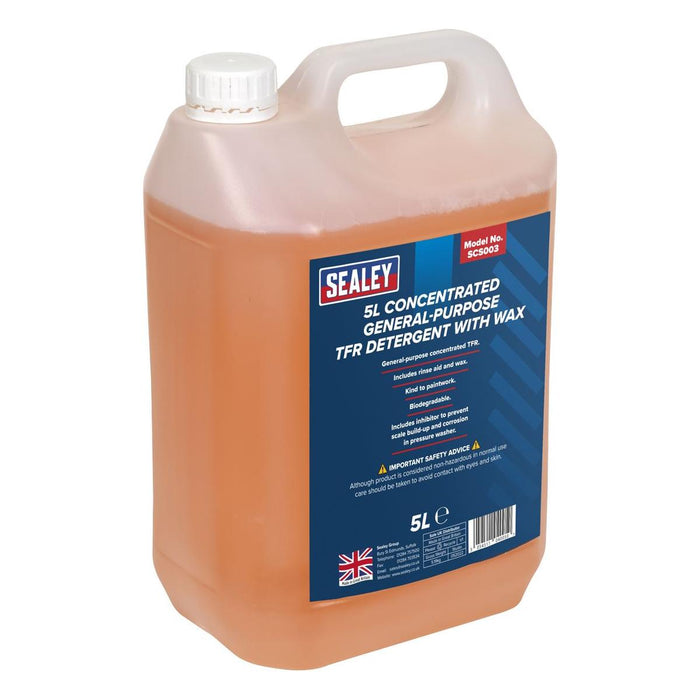 Sealey TFR Detergent with Wax Concentrated 5L SCS003 Sealey - Town Tools 