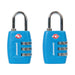 Silverline TSA Combination Luggage Padlocks 2pk 3-Digit Silverline - Town Tools 