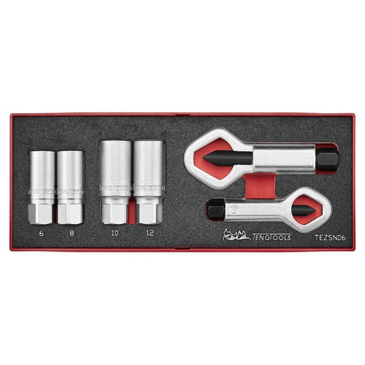 Teng Tools Extractor and Nut Splitter Set FOAMX2 6 Pieces Teng Tools - Town Tools 