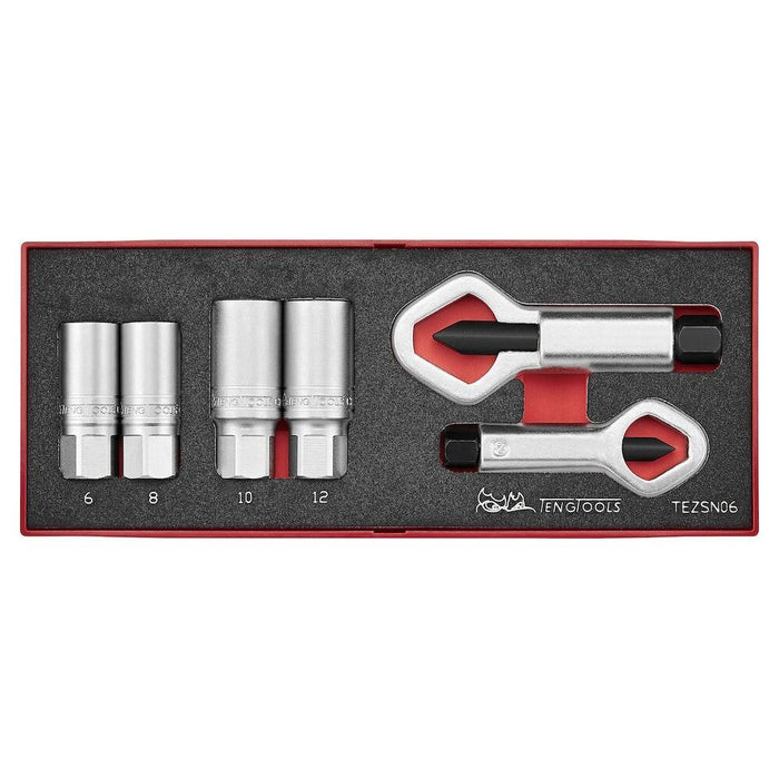Teng Tools Extractor and Nut Splitter Set FOAMX2 6 Pieces Teng Tools - Town Tools 
