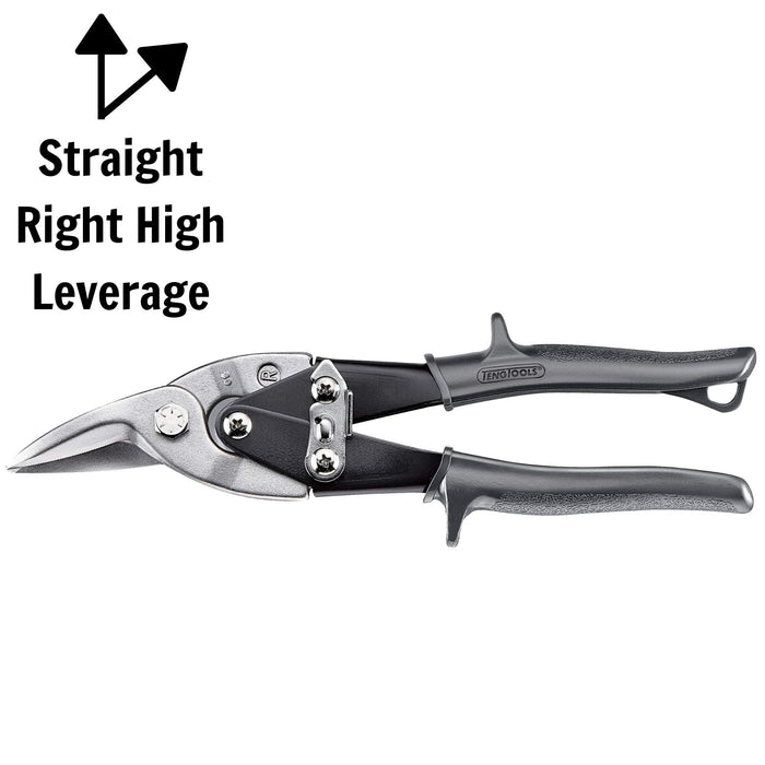 Teng Tools Tin Snip High Leverage Right/Straight Teng Tools - Town Tools 