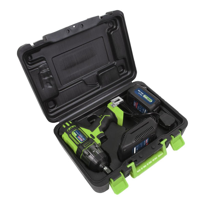 Sealey Cordless Impact Wrench 18V 3Ah Lithium-ion 1/2"Sq Drive Hi-Vis CP400LIHV Sealey - Town Tools