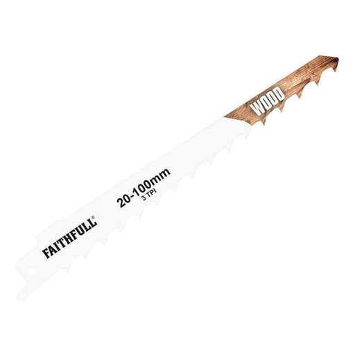 Faithfull S617K Sabre Saw Blade Wood 150mm 3 TPI (Pack of 5) Faithfull - Town Tools