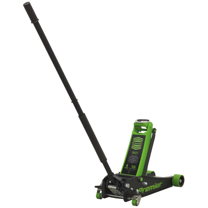 Sealey Premier Premier Low Profile Trolley Jack with Rocket Lift 4 Tonne - Green Sealey Premier - Town Tools 