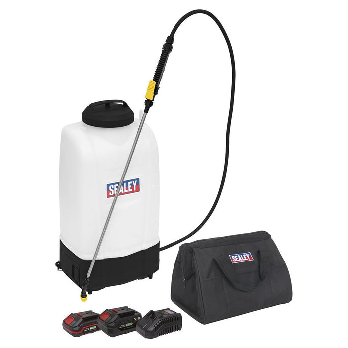 Sealey Cordless Garden Backpack Sprayer 20V SV20 Series 15L ï 2 Batteries Sealey - Town Tools 