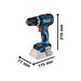 Bosch GSB 18V-90 C Professional Combi Drill 18V 2 x 4.0Ah Li-ion Bosch - Town Tools