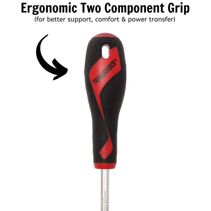 Teng Tools PH Screwdriver PH2 x 100mm L Hex Shaft Teng Tools - Town Tools 
