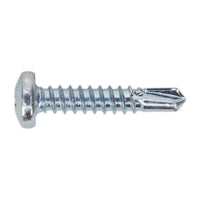 Sealey Self Drilling Screw 4.8 x 25mm Pan Head Phillips Zinc Pack of 100
