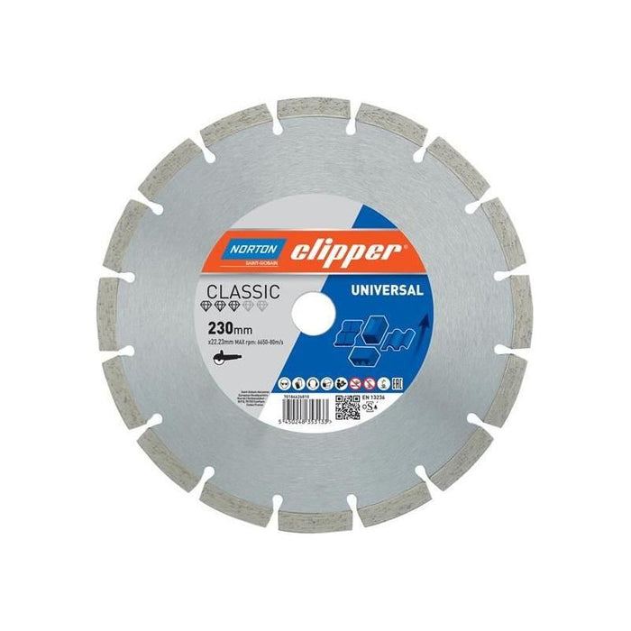 Norton Clipper Classic Universal Blue Diamond Blade 230 x 22.23mm Norton Clipper - Town Tools