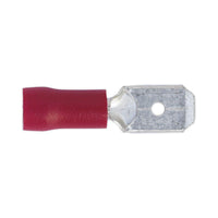 Sealey Push-On Terminal 6.3mm Male Red Pack of 100 RT22
