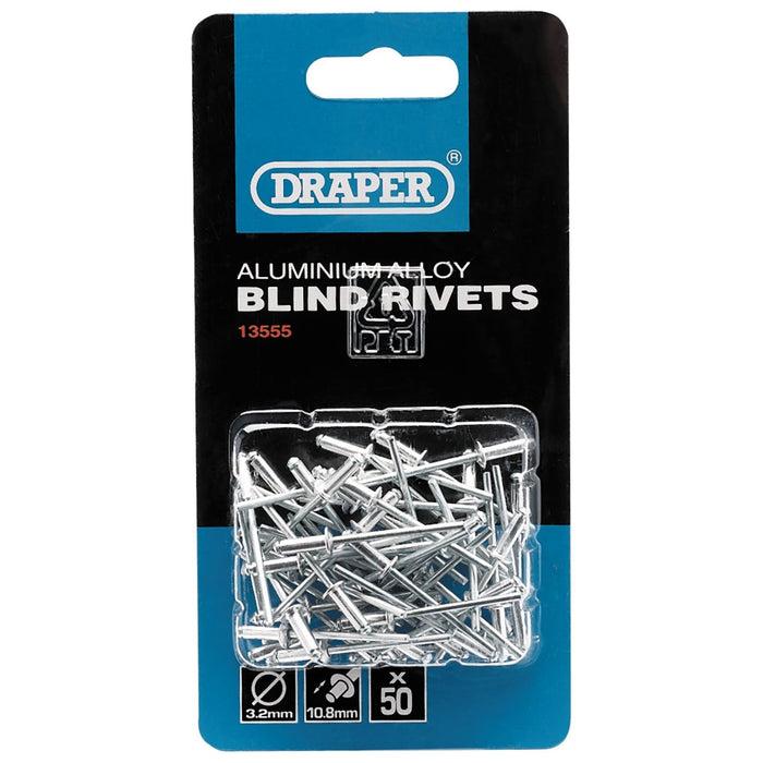 Draper Blind Rivets, 3.2 x 10.8mm (50 Piece) 13555 Draper - Town Tools 