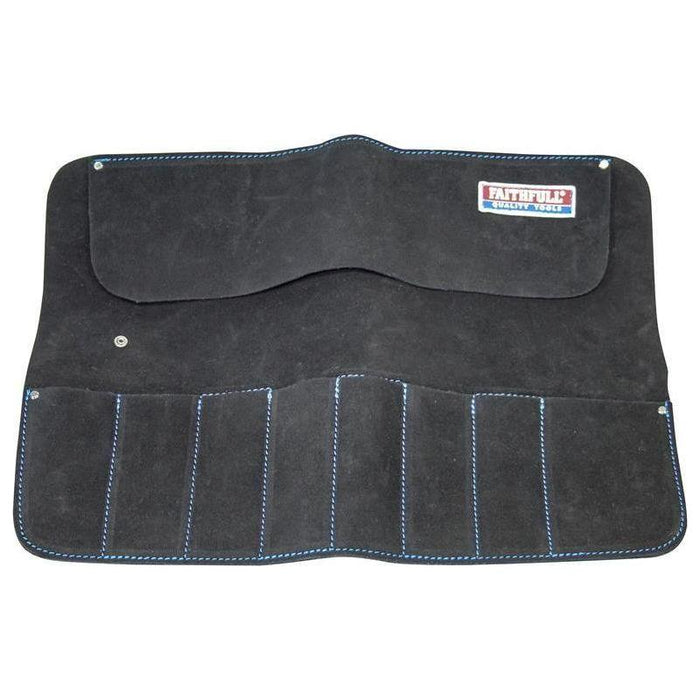 Faithfull 8 Pocket Leather Chisel Roll Faithfull - Town Tools