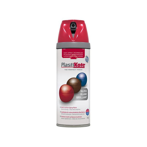 Plastikote Twist & Spray Gloss Bright Red 400ml PlastiKote - Town Tools
