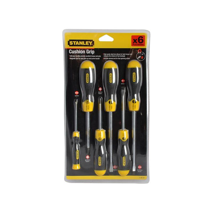 Stanley® Hand Tools Cushion Grip Screwdriver Set, 6 Piece STANLEY® Hand Tools - Town Tools