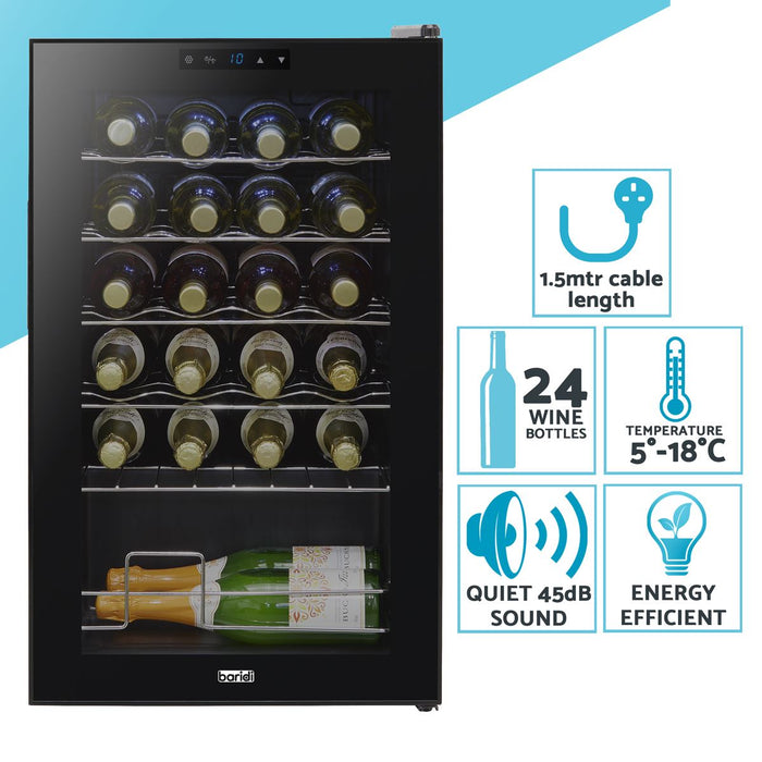 Baridi 24 Bottle Tabletop Wine Fridge & Cooler DH9