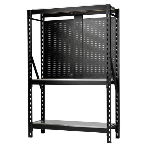 Bunker 17 Piece Modular 3 Tier Racking with Stainless Steel Shelving and Pegboards, 1500mm Draper - Town Tools