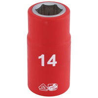 Draper Fully Insulated VDE Socket, 1/2" Sq. Dr., 14mm 31789