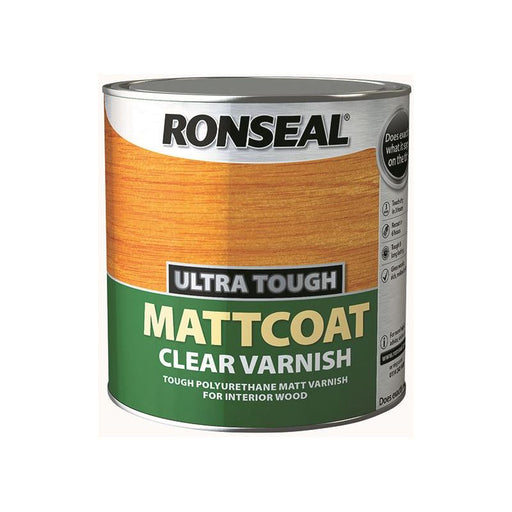 Ronseal Ultra Tough Mattcoat Internal Clear Varnish 2.5 litre Ronseal - Town Tools