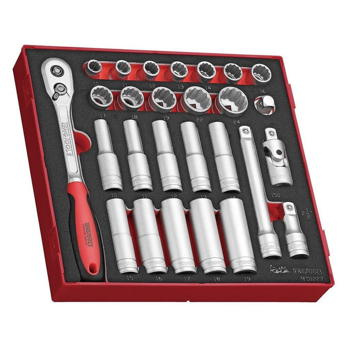 Teng Tools 1/2" Socket Set 12 pt FOAM2 27 Pieces Teng Tools - Town Tools 