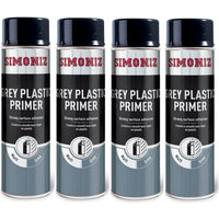 4x Simoniz Grey Plastic Smooth Primer Car Paint Spray Anti Rust Aerosol 500ml