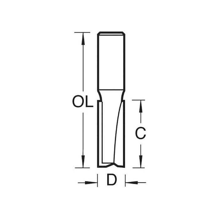 Trend 3/75 x 1/2 TCT Two Flute Lockjig Cutter 12.0 x 63mm Trend - Town Tools