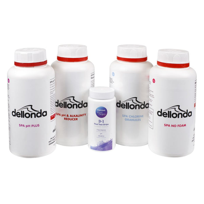 Dellonda Hot Tub/Spa Starter Kit - Chlorine pH Increaser Dry Acid Foam Down