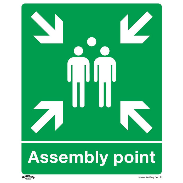 Sealey Safe Conditions Safety Sign Assembly Point Rigid Plastic Pack of 10 Sealey - Town Tools 