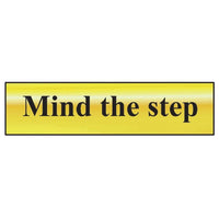 Scan Mind The Step - Polished Brass Effect 200 x 50mm
