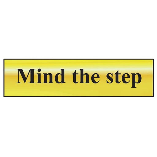 Scan Mind The Step - Polished Brass Effect 200 x 50mm Scan - Town Tools