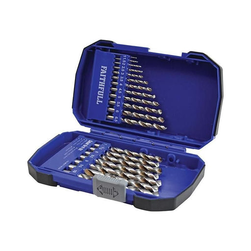 Faithfull Cobalt HSS Drill Set M35 1-10mm 19 Piece Faithfull - Town Tools