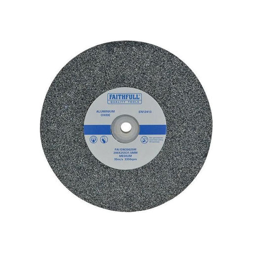 Faithfull General Purpose Grinding Wheel 200 x 25mm Medium Alox Faithfull - Town Tools