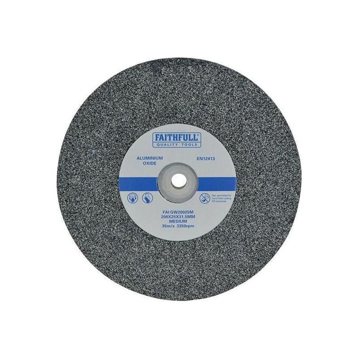 Faithfull General Purpose Grinding Wheel 200 x 25mm Medium Alox Faithfull - Town Tools