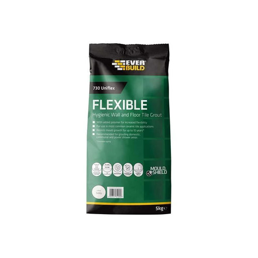 Everbuild Sika 730 Uniflex Hygienic Tile Grout Ivory 5kg Everbuild Sika - Town Tools