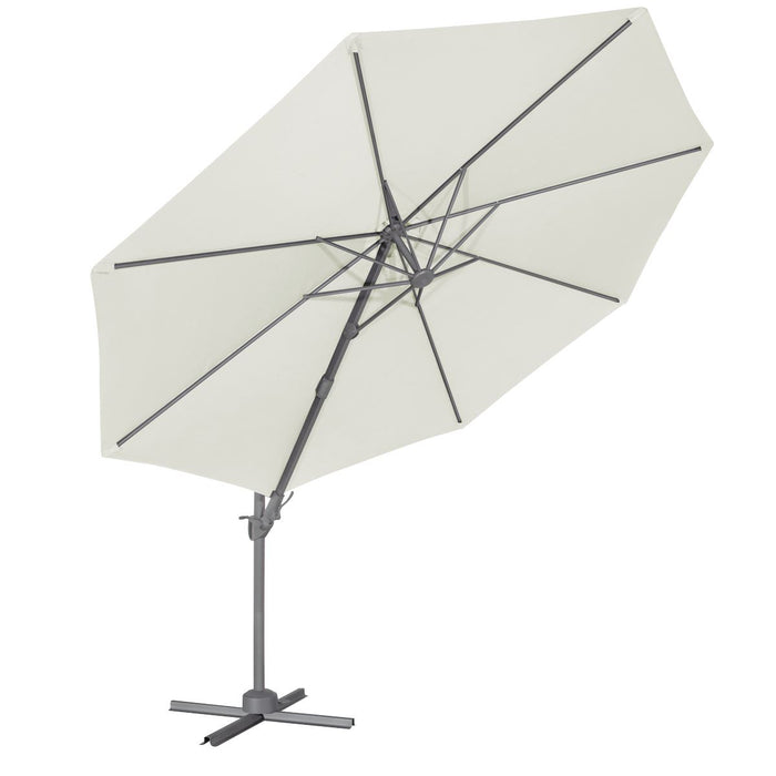 Dellonda Cantilever Parasol with 360 Rotation, Tilt & Cover 3m - Cream