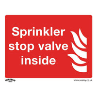 Sealey Safe Conditions Safety Sign Sprinkler Stop Valve Rigid Plastic SS23P1