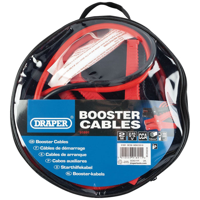 Draper Booster Cables, 2m x 10mm&sup2; 91891