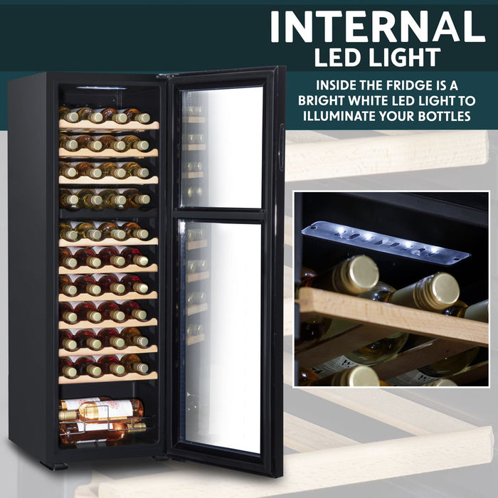 Baridi 44 Bottle Dual Zone Wine Fridge & Cooler DH92