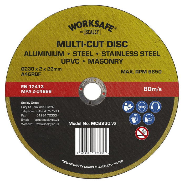 Sealey Multi-Cut Disc230 x 2 x22mm MCB230 Sealey - Town Tools 