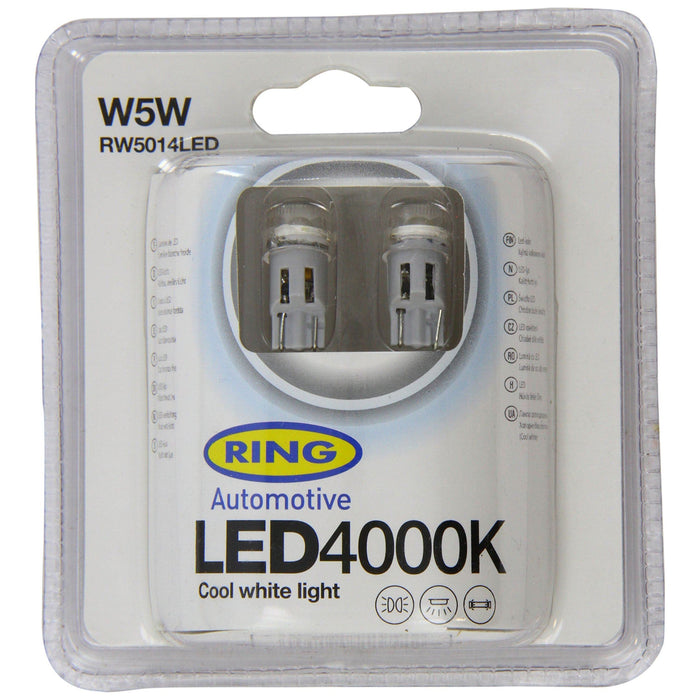 Ring Automotive RW5014LED 12V W5W 4000K Ring Cool White Led (501) Ring Automotive - Town Tools 