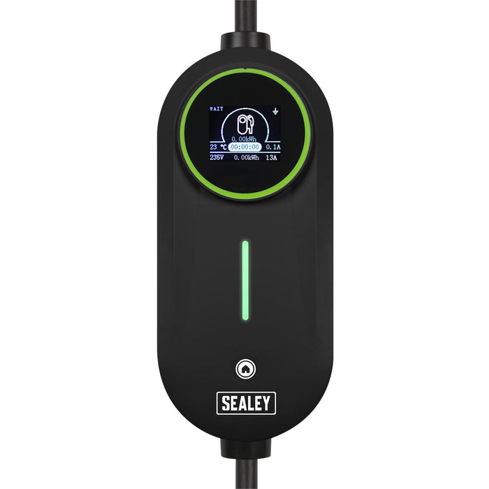 Sealey Adjustable (3.5kW) Type 2 to UK 3-Pin Plug Portable EV Charger - 5m Cable Sealey - Town Tools 