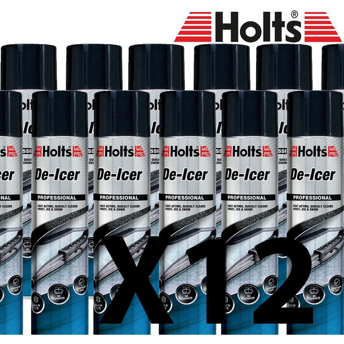 12 x Holts Car De-Icer Melts Windscreen Ice Frost Snow Aerosol Deicer 600ml Holts - Town Tools 