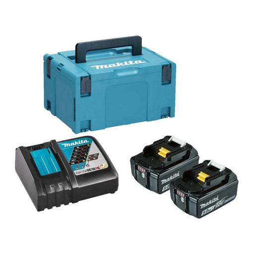 Makita Lxt 18V 5.0Ah Power Source Kit LXT- Bl1850B X 2, Dc18Rc 240V, Makpac Type 3 Makita - Town Tools