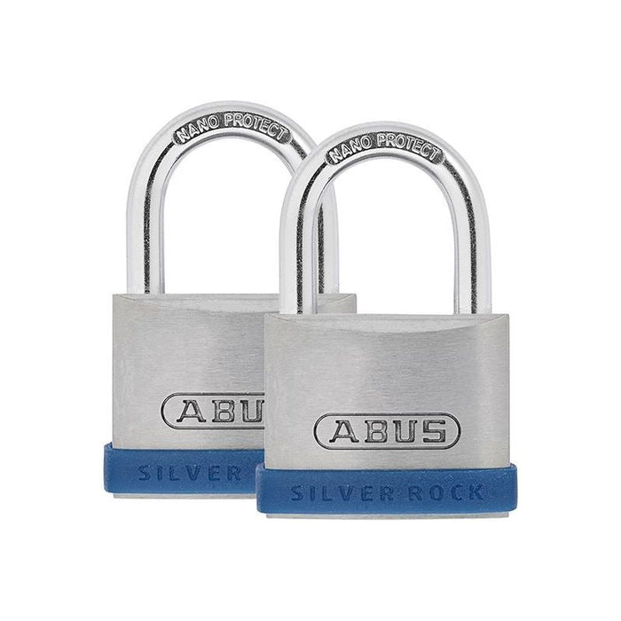 Abus Mechanical 40mm Silver Rock™ 5 Padlock Twin Pack ABUS Mechanical - Town Tools