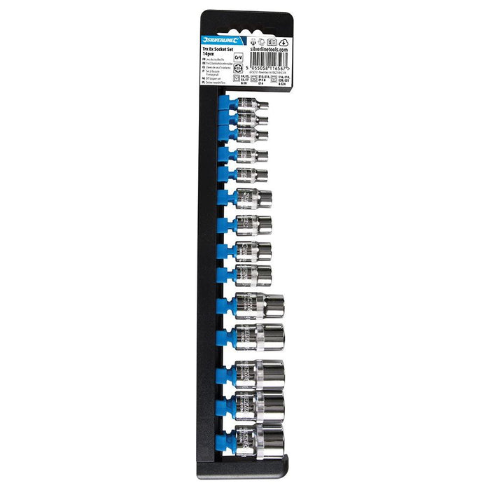 Silverline E4-E24 Socket Extension Set 14pce E4 - E24 Silverline - Town Tools 