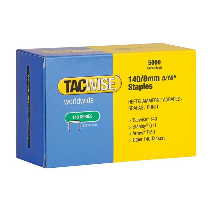 Tacwise 140 Galvanised Staples 8mm (Pack 5000) Tacwise - Town Tools