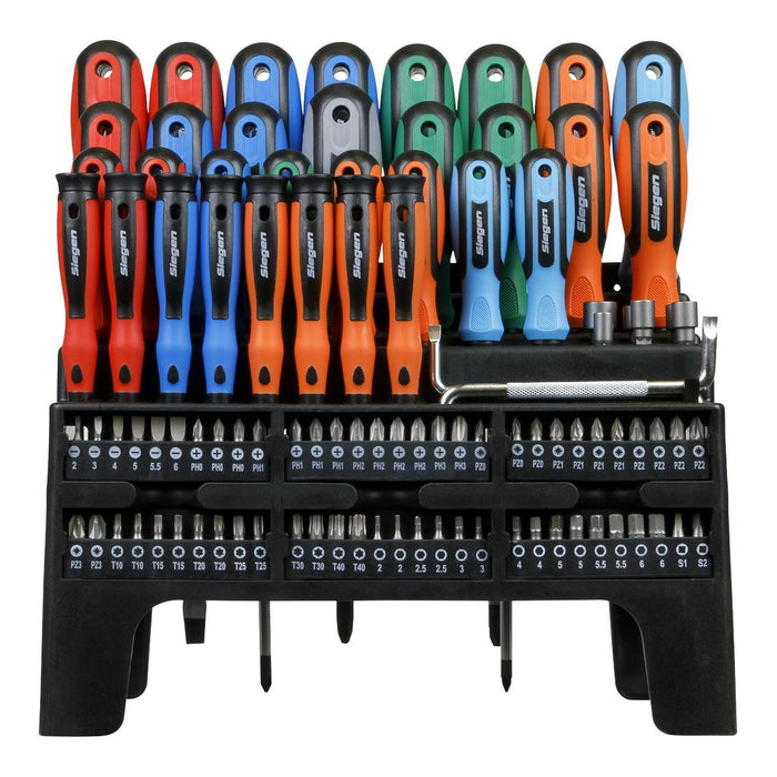 Siegen Siegen Screwdriver, Bit & Nut Driver Set 100pc S01248 Siegen - Town Tools 