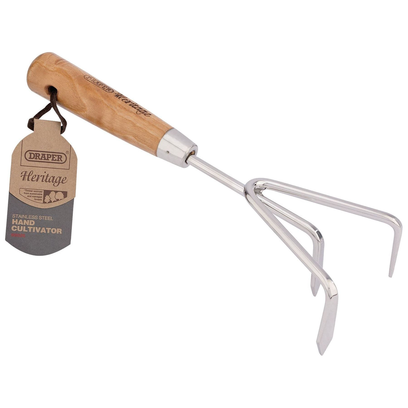 Draper Heritage Stainless Steel Hand Cultivator with Ash Handle 99026 Draper - Town Tools 