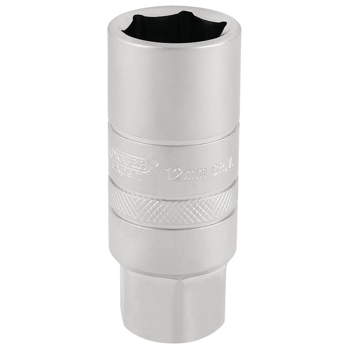 Draper 12mm Thread 6 Point Satin Chrome Spark Plug Socket, 3/8" Sq. Dr., 18mm Draper - Town Tools 