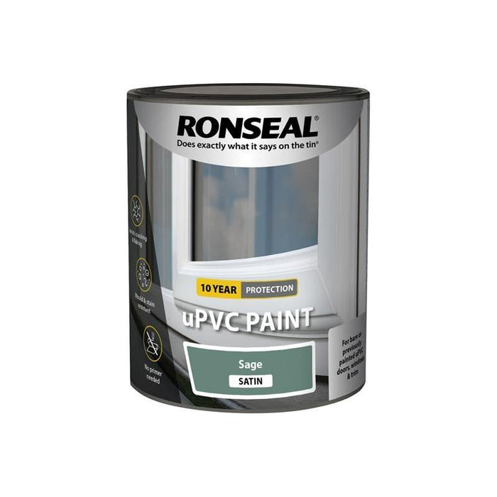 Ronseal uPVC Paint Sage Satin 750ml Ronseal - Town Tools